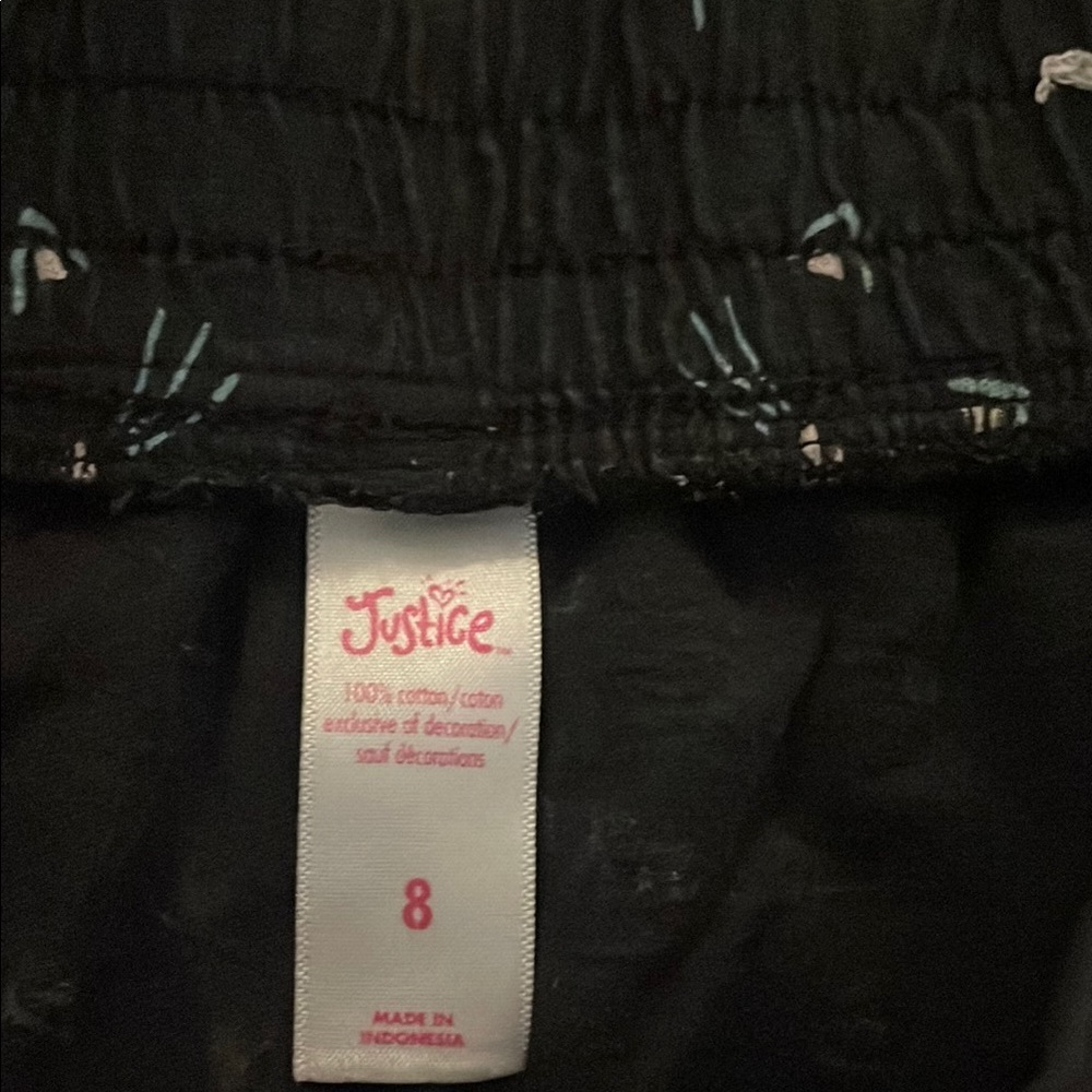 Justice Black Cat Print Kids Girls Shorts - Picture 5 of 7